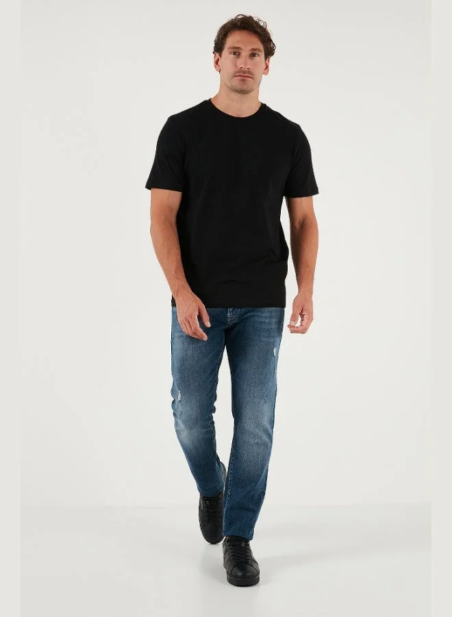 بوراتي تي شيرت رجالي قطن بياقة دائرية بقصة عادية من بوراتي